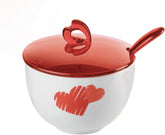 Guzzini - Love, zaharniță cu lingură - roșu transparent, 12,6 x 12,6 x h9,8 cm | 200cc - 11470065