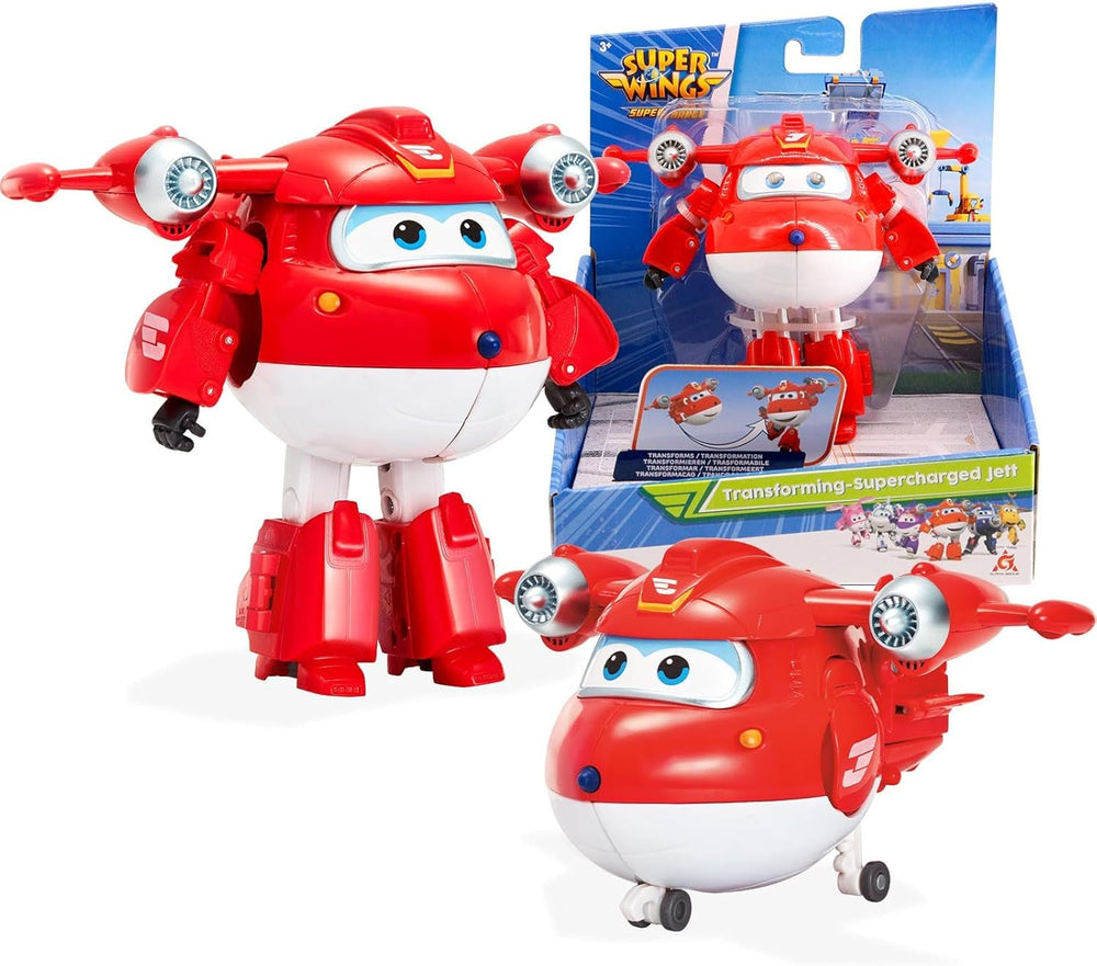 Auldey EU740283 Super Wings Transformer Figura JETT Supercharge 12 Cm, Action figures colorate Naty Shop Jett S4