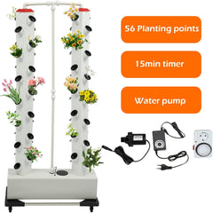 Sistema di coltivazione idroponica da 56 capsule - Torre idroponica verticale con serbatoio dell'acqua da 30 litri, Sistema di coltivazione idroponica da giardino, Kit di coltivazione aeroponica per erbe, frutta e verdura
