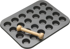 Masterclass Mini Stampo per Crostata 24 Fori Spessore 1 mm Acciaio al Carbonio Resistente 35x27 cm Grigio Naty Shop