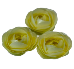 Set di 3 decorazioni waffle commestibili, rose gialle