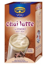 KRÜGER YOU Chai Latte Ciocolată, preparat instant pentru băuturi cu lapte, aromatizat cu ciocolată, 250 g (10 pliculețe de 25 g)
