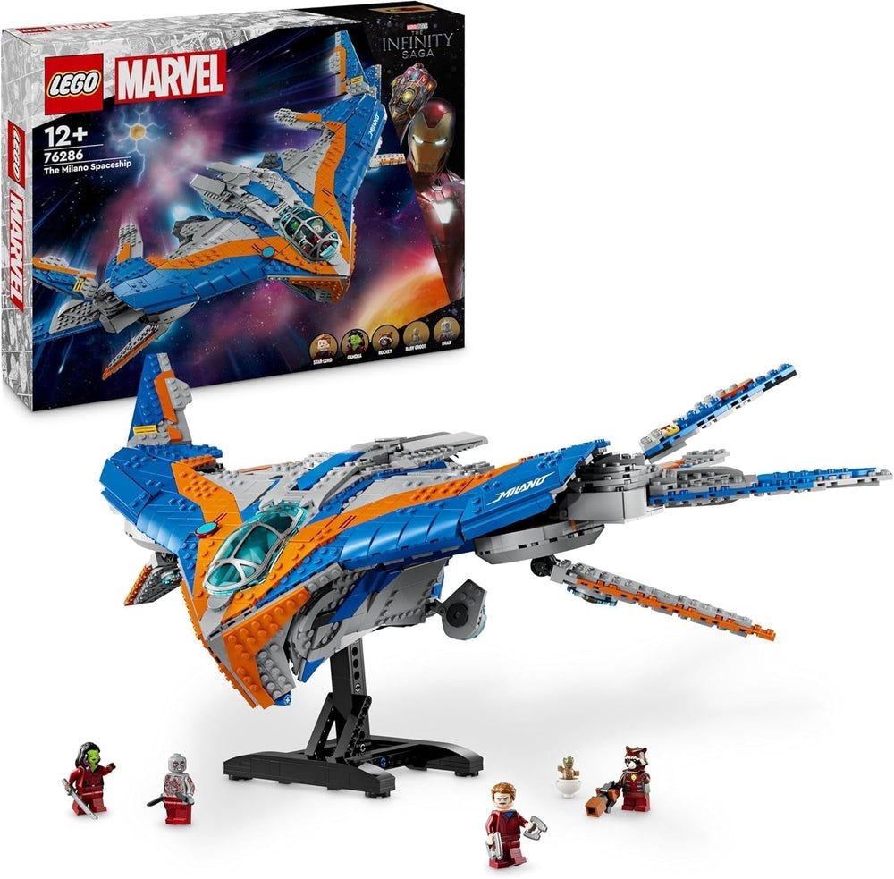 LEGO Marvel Guardiani della Galassia: The Milano Building Modello di astronave con 4 minifigure di supereroi Avengers Volantino per avventure spaziali Regalo per ragazzi e ragazze 76286 Set da costruzione Acquista il titolo predefinito del LEGO-Store