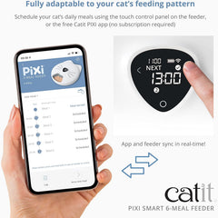 Catit - PIXI Smart Futterautomat mit 6 Mahlzeiten (Nassfutter), Weiß