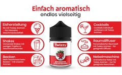 Twizzy Aroma Concentrato Fragola, 60 ml Aromi Naty Shop