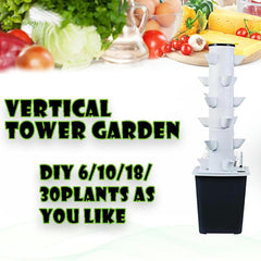 Torre idroponica da 30 capsule, sistema di coltivazione idroponica, kit di coltivazione aeroponica per erbe, frutta e verdura con pompa di umidificazione, adattatore, vaso in rete, timer per erbe, frutta e verdura