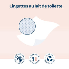 BIOLANE - Confezione da 12 - Salviette umidificate baby con latte da toilette - Neonati - 864 Salviette umidificate baby - Deterge e idrata - Per pelli sensibili - 98% origine naturale - Dalla nascita