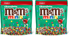 M&M's Chocolate Minis, Cioccolato, 1 x 324 g, Lenticchie al cioccolato (324 g) (Confezione da 2)