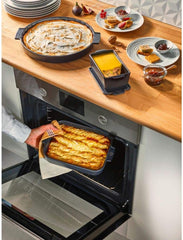 Peugeot Appolia Rechteckige Auflaufform Mit Griffen, Keramik, Schiefer / Grau, 8.3X40.5X27.2 Cm, Fassungsvermögen: Ca. 4 L, 60022 Stampi e teglie per pasticceria Naty Shop