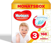 Scutece pentru bebelusi Huggies Ultra Comfort, marimea 3 (4-9 kg), 168 bucati Mama si Copilul Naty Shop Ultra Comfort Marime 3
