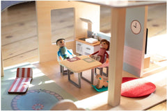 Eichhorn - Casa delle bambole con accessori - Incl. mobili e 3 figurine, non assemblato, in legno, 25 pezzi, 53X36X44 cm di larghezza, da TRE anni Case delle bambole Naty Shop