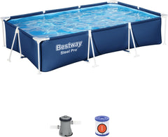 Set piscina Bestway Steel Pro, rettangolare, 3,00 mx 2,01 mx 66 cm, blu