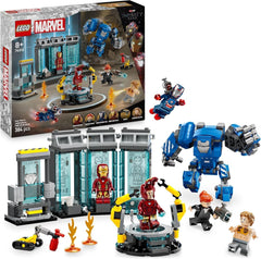 LEGO Marvel Iron Man's Laboratory: Sala dell'Armatura - Giocattolo da supereroe con personaggio Mech, 5 minifigure tra cui Aldrich Killian - Regalo Avengers per ragazzi e ragazze dagli 8 anni in su 76315 Set da costruzione Beuche den LEGO-Store Titolo predefinito