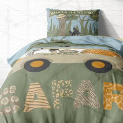 Set biancheria da letto per bambini, animali, 100% cotone con cerniera Biancheria da letto - bambini Naty Shop