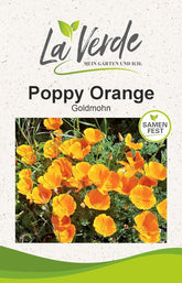 La Verde IO E IL MIO GIARDINO. Semi di papavero della California 'Poppy Orange' per ca. 250 piante, papavero della California, semi a fioritura lunga, non OGM
