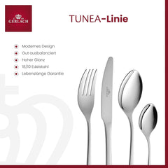 Gerlach 1760 Tunea Set, Posate Acciaio Inox, 24 pz, 6 Persone Cucina Naty Shop