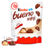 Kinder Bueno Mini - Barrette Croccanti di Cioccolato Wafer, Crema al Latte e Nocciole e Cioccolato Finissimo al Latte - Dolcetti di Carnevale - 1 Busta di Mini Barrette Incartate Singolarmente (1 x 108g)