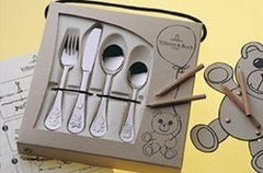 Villeroy And Boch Set posate per bambini Teddy 4 pezzi, acciaio inox 18/10 Cucina Naty Shop