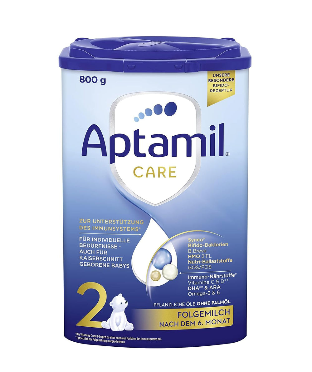Aptamil Care 2 - Latte di proseguimento dopo 6 mesi, con Omega 3 e 6, DHA e ARA, senza olio di palma, alimenti per l'infanzia, latte in polvere, 1 x 800 g (confezione da 6)