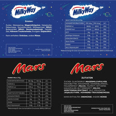 Confezione mista mini cioccolato, 71 mini snack al cioccolato (Mars, Snickers, Bounty, Twix, Milky Way) sotto forma di caramelle, ideali per una serata di football americano (1400 g)