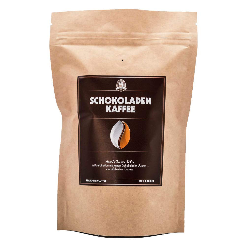 Henry´s Schokoladen Kaffee 1000g - Gourmet Kaffee mit feinsten Aromen verfeinert - handwerkliche Röstung - Premium Kaffeebohnen