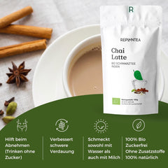 Ceai Chai vrac organic 100 g (50 de cești) | Chai Latte fără zahăr, cu ghimbir fin, scorțișoară, vanilie, cardamom, anason REPLANTEA
