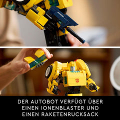 LEGO Icons Transformers Bumblebee, action figure robot da collezione per adulti, set da costruzione cinematografico per fan di fantascienza, trasformabile in un'auto, giocattolo avventuroso 10338 Set da costruzione Besuche den LEGO-Store