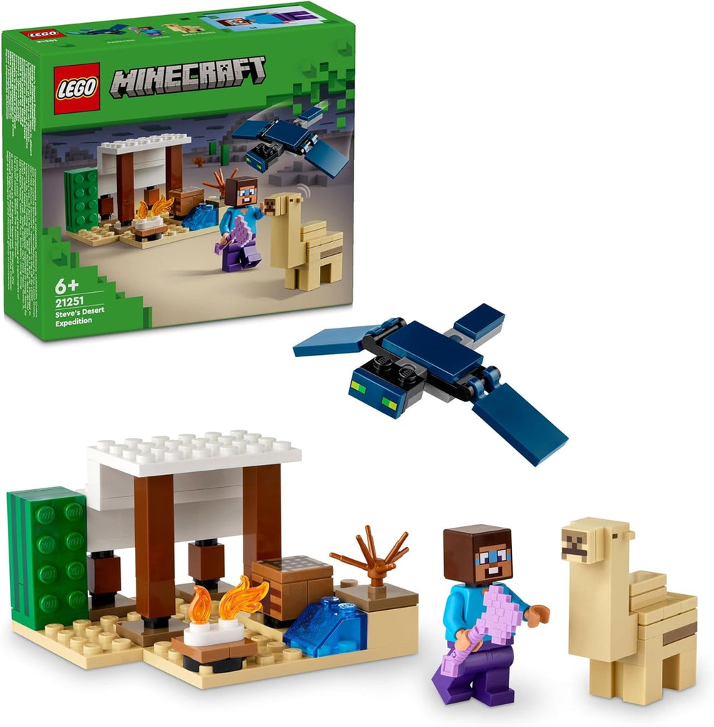 LEGO Minecraft Steve's Desert Expedition, set videogioco per ragazzi e ragazze, bioma di Steve, casa, personaggi e cammello, regalo per i giocatori di 6 anni 21251 Set di costruzione Besuche den LEGO-Store Titolo predefinito