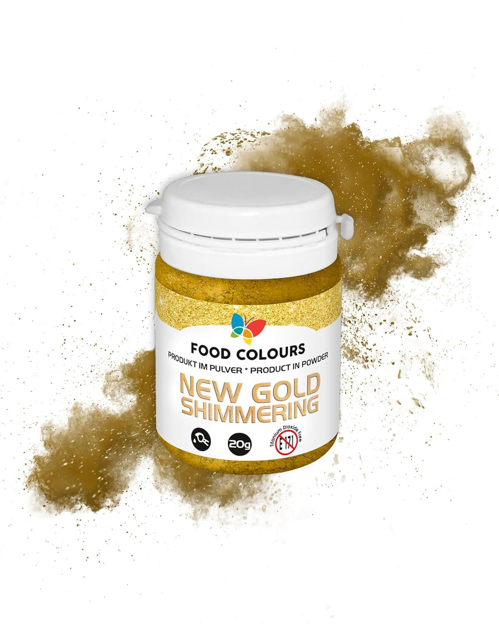 Glitter comestibil cu efect metalic, New Gold Shimering, 20 grame Glitter Naty Shop Default Title
