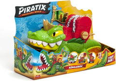 PIRATIX King Croc - Coccodrillo articolato per catturare Piratix e scrigno del tesoro - Contiene 1 coccodrillo, 1 tesoro esclusivo, 2 teschi dorati aggiuntivi, 1 Piratix esclusivo e 1 accessorio Action Figures Naty Shop Titolo predefinito