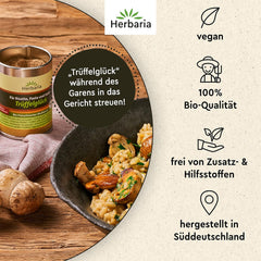 Herbaria Trüffelglück bio 110g M-Dose - Fertiges Bio-Pilz- & Trufflelegewürz für intensiv-köstliche Gerichte - mit erlesenen Ingredient - in nachhaltiger Aromaschutz-Dose