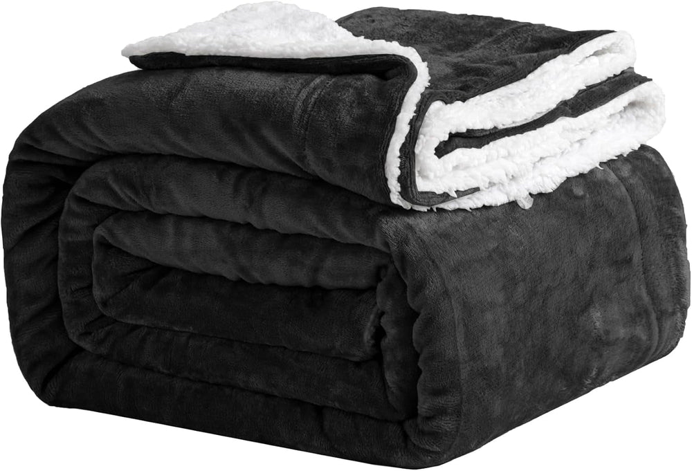 Coperta accogliente 150X200Cm nera Coperta in pile Living Sherpa coperta divano copridivano Caldo inverno Morbida coperta (nera, 150X200Cm) Letti e coperte Good Nite Nero 150X200Cm