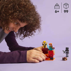 LEGO Minecraft Duello di lava nelle profondità, Giocattolo per fan dei videogiochi, Fortezza con minifigure tra cui Alex, Scheletro Wither, Lohe e Strider, Regalo per ragazze e ragazzi di 6 anni 21266 Set da costruzione Beuche den LEGO-Store