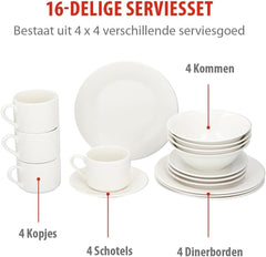 Servizio tavola Alpina per 4 persone colazione Set stoviglie Naty Shop