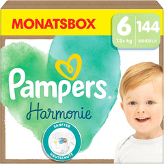 Pannolini Pampers Harmony taglia 6, 144 pannolini, 13 kg+, protezione delicata per la pelle con protezione Pampers al 100%