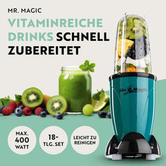 Gourmetmaxx Mr Magic Blender, Smoothie Maker con pacchetto accessori Xxl Naty Shop