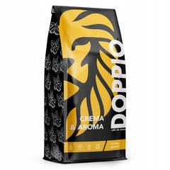 Doppio Crema & Aroma 1KG | Boabe de cafea 80% Arabica și 20% Robusta | cu note de cacao, nuci și caramel | Prăjire proaspătă și medie, aciditate scăzută | pentru espresso | Blue Orca Coffee