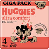 Pannolini Huggies Ultra Comfort, taglia 4 (7-18 kg), design Disney, confezione risparmio, 150 pezzi