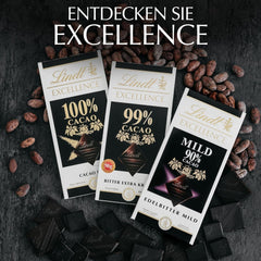 Lindt EXCELLENCE 99% Kakao - Edelbitter-Cioccolato | 50 G Tafel | Extra Kräftige Cioccolato Amaro | Intensificatore Kakao-Geschmack | Cioccolato Fondente | Schokolade vegano | Schokoladengeschenk Naty Shop