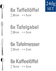 Set de tacâmuri Villeroy & Boch Blacksmith pentru până la 6 persoane, 24 de piese, oțel inoxidabil