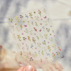 JMEOWIO 3D Nagelsticker Blumen Nail Art Sticker Selbstklebend Nagelaufkleber 5D Stereoskopisch Frühling Sommer Blumen Dekoration Nageldesign Zubehör 1 Blatt
