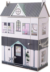 Olivia'S Little World Dreamland Farmhouse Casa delle bambole interattiva in legno per bambini a 3 livelli con 13 accessori per mobili per bambole Bianco TD-13632A Case delle bambole Naty Shop Titolo predefinito