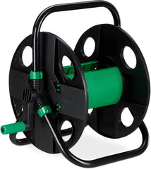 Rolă de furtun Relaxdays, înfășurare furtun de apă goală, pentru furtun de grădină de 30 m 1/2", înălțime-lățime 39 x 43 x 30 cm, negru-verde