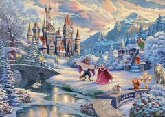 Schmidt Spiele 59671 Thomas Kinkade, Disney, La Bella e la Bestia, Magica Serata d'Inverno, puzzle 1000 pezzi Puzzle Naty Shop