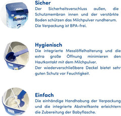 Humana Kindergetränk 1+, ab 1 Jahr, Milchpulver für Kindermilch, nährstoffreiche Milch für Kleinkinder, als gelegentliches Milchgetränk oder zur Mahlzeit, 650 g