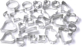 Set de forme de biscuiți Zenker, 25 de piese, patiserie, forme pentru biscuiți, biscuiți și fondant, forme de biscuiți în diferite dimensiuni și o varietate de modele, cantitate: 1 x set de 25 de piese, culoare: argintiu
