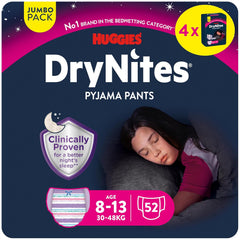 Huggies DryNites Pannolini per pipì notturna per ragazzi da 13 a circa 8-13 anni (30-48 kg) Confezione mensile Jumbo da 33 pezzi (3x11) Mutandine per pannolini XL Prodotti da bagno Vazba