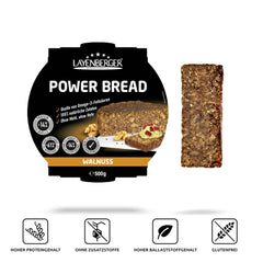 Layenberger Prower Bread Walnut, Eiweiß- Und Ballaststoffquelle, Ohne Konservierungsmittel, Ohne Hefe, Ohne Mehl, Mit 14G Protein Pro 100G, (1 X 500G) Miscela per cuocere e cuocere Naty Shop