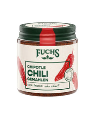 Fuchs Gewürze - Chipotle Chili gemahlen | Rauchiges Chilipulver | Peperoncino in polvere di qualità Premium 50 g im wiederverschließbaren Gewürzglas