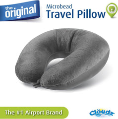 Pernă de călătorie pentru gât Cloudz Microbead, gri Perne calatorie Naty Shop